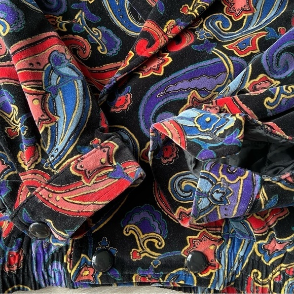 Vintage Golden Horse Paisley Print Made in Japan Bomber Jacket - Picture 7 of 15